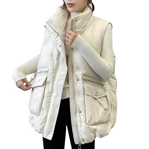 Uillui Womens Puffer Vest Teen Girls Trendy Sleeveless Zip Up Outerwear Warm Puffer Lightweight Down Winter Jackets Coats
