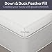 Lavish Home Down Mattress Topper - Full 4-Inch Duck and Goose Feather Bed with Cotton Mattress Topper Cover - Plush Pillow Top for Cushion and Support (White)