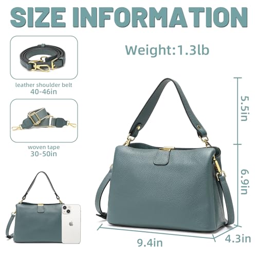 Image of Small Women Soft Genuine Leather Shoulder Bag Crossbody Purses for Lady Bucket Handbag