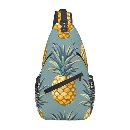Bolso tipo bandolera con estampado de piña para mujer y hombre