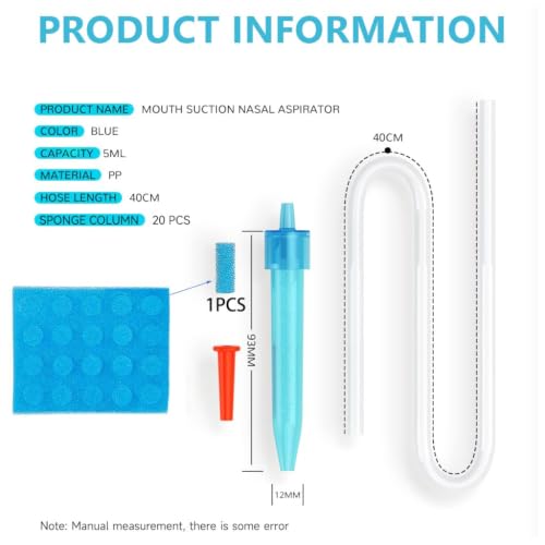 Image of AVNISH Premium Baby Nasal Aspirator and Manual Snot Sucker, Nose Cleaner Kit for Newborns, Infants and Toddlers, Portable Congestion Relief Booger Remover with 20 Replacement Foam Filters