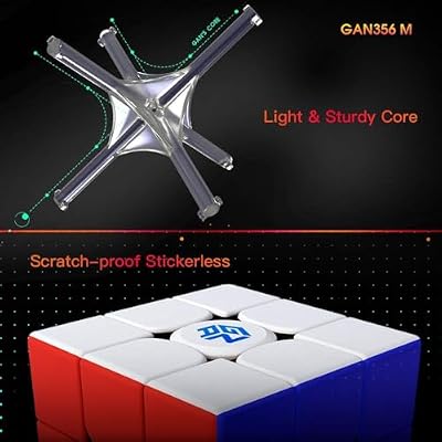 GAN356 M 3x3 – Speed Cube Magnétique Sans Stickers – 56 Mm, 74 G – Version Lite – Cube De Compétition