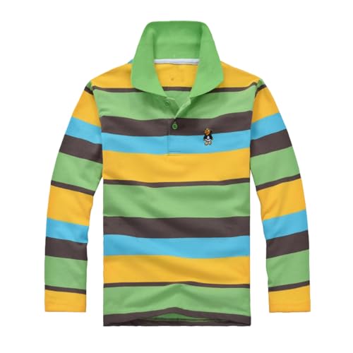 Saco Universal Carro Niños Niños Niñas Manga Larga Moda Casual Camisa A Rayas Cierre De Botón Moda Tela Cómoda Y Suave Saco Mochila Chica (Green, 10-11 Years)