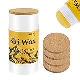 72g Rub on Ski Snowboard Wax with 4Pcs Cork Applicator, Portable Universal...