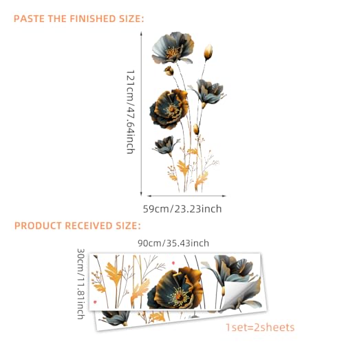 Vinilo decorativo floral moderno 3D grande miniatura 3