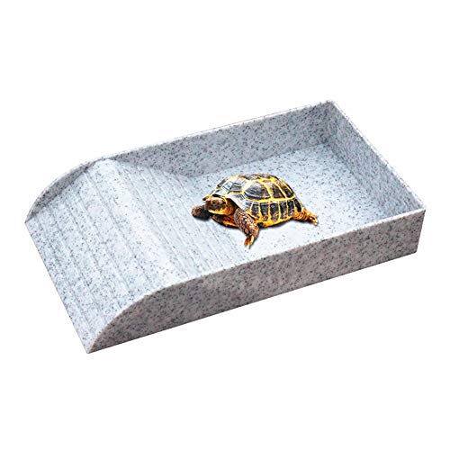Ozzptuu Futternapf für Reptilien und Futternapf aus Kunststoff mit Rampe und Basking-Plattform auch für Bad geeignet Cover