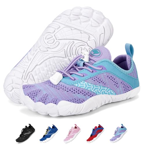 BibYuga Barfussschuhe Kinder Barfußschuhe Mädchen Junge Schnell Trocknend Badeschuhe Atmungsaktiv Traillaufschuhe Leicht Weich Sportschuhe rutschfest Wanderschuhe