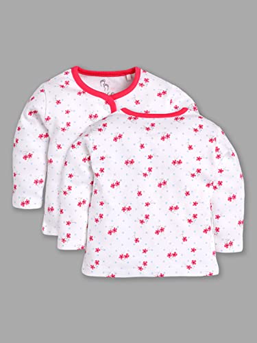 Image of Baby GO Baby Boys & Baby Girls 100% Cotton Full Sleeve Front Open T-Shirt Pack of 3 | Soft Breathable Infant Clothing with Snap Buttons | Printed Newborn Baby Wear Daily Use