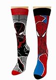 Miles Morales & Spider-Man 2 pack Men's Dress Crew Socks. 2 pair – Miles Morales Spider-Man & Peter Parker Spider-Man. Men’s Shoe Size 6-12 (TG11493)