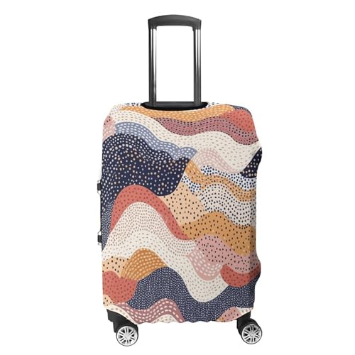 Wavy Pattern Elastic Luggage Cover Suitcase Protector for 19-32 Inch Suitcases | Universal Stretchable Travel Bag Cover | Anti-Scratch, Washable with Zipper Closure XL4