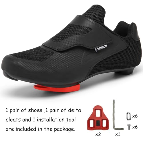 Image of Womens Cycling Shoes Compatible with Peloton Indoor Road Bike Riding Shoes Pre-Installed Delta Cleats Clip Outdoor Pedal
