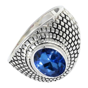 Edelstein Ring silberplattiert für Damen und Herren stilvoll alle Größen Geschenkidee handgefertigter Schmuck CRG1172AA