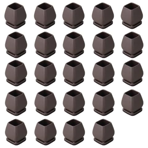 Brown 1" Furniture Legs Pads for Hardwood Floors Cups, Shock Proof, 15° Oblique Angle,Anti-Slip Mat, Square Furniture Chair Leg Mat for Indoor Use, 24-Pack (Square, M) Cover