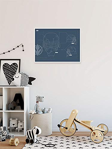 Komar Wall Picture Star Wars EP9 Blueprint Kylo Helmet Children's Room Decoration Art Print Without Frame Available in 3 Sizes - Image 3