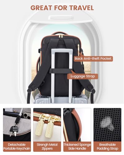 LOVEVOOK Travel Backpack for Women,35L Carry On Backpack for Airplanes,15.6 Inch Laptop Personal Item Travel Bag,TSA Approved Carry On Luggage,Waterproof Weekender Business Hiking Bag - image 7