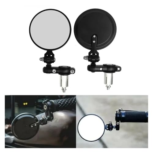 Espejo moto lateral universal plegable de 22mm juego de retrovisores negro blanco 3