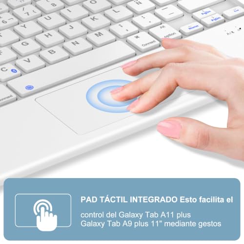 Funda Teclado para Samsung Tab A11 Plus IVEOPPE Ñ en Azul Gris 5