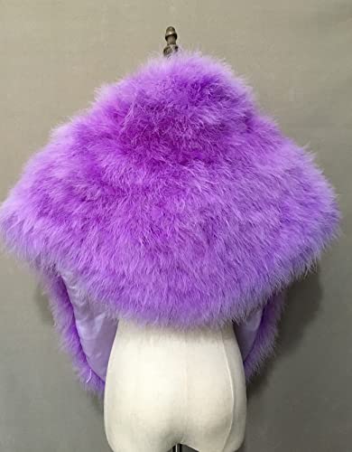 Women Turkey Ostrich Natural Feather Shawl Small Cape for Party Wedding4