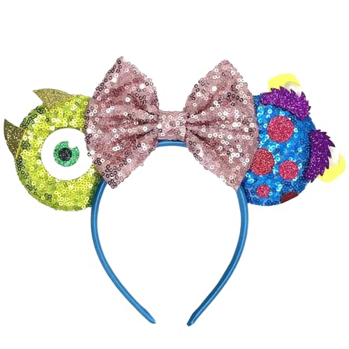 IZHISUOUU Mouse Ears Headband - Monsters Ear Hair Band for Theme Park Parties Cosplay Costume Accessories for Women Adults