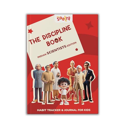 Image of Discipline Activity Book & Journal For Kids - Indian Scientists Edition | 12-week Habit Tracker & Daily Self-improvement Workbook | Build Discipline, ... Habits Of Great Indian Scientists | Ages 5-14