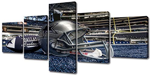 Inspirational Sports Wall Art 5 Piece Football Poster Ornament Painting on Canvas Prints Home Decor for Sports Room Bedroom Living Room Decorations Ready to Hang