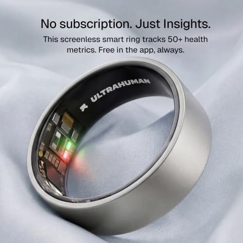 Image of ULTRAHUMAN Ring AIR - Raw Titanium - Size 8 - Smart Ring | No App Subscription Fee | Size First with Sizing Kit | Sleep, Activity & Heart Rate Tracking | Fitness Ring for Men & Women