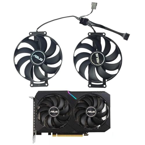 ASUS RTX 3060 & 3060 Ti V2 MINI Replacement Fan for ASUS Graphics Cards, Air Cooling, 87mm, 12V, 6-Pin Graphics Card Cooler, VGA Card Replacement GPU Fan CF9010U12D