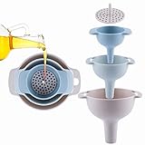 1pc Small Funnels for Kitchen Use,Funnels for Bottles Funnel with Strainer for Transferring Oil,Food,Water,Liquid, Fluid,Dry Ingredients and Powder