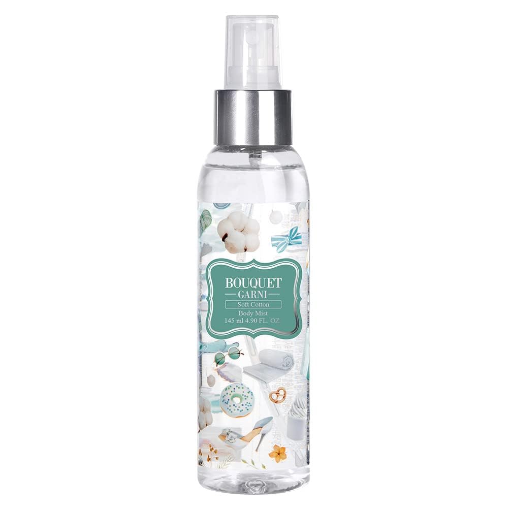Bouquet Garni Hair & Body Mist Soft Cotton Fragrance - Long-lasting Moisture & Fragrance, Mist for Women, Low Irritation (Containing Vitamin E, Citrus Acid) - 4.9 oz