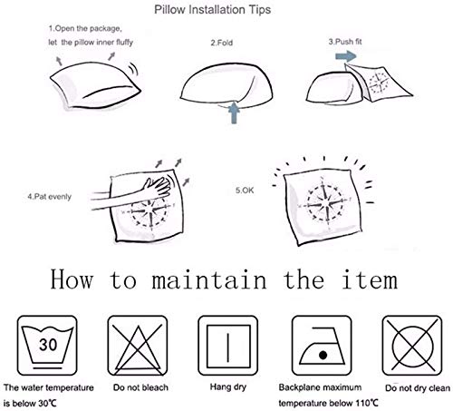 Pentagram With Demon Baphomet Satanic Goat Head Binary Symbol Tattoo Retro Music Summer For Biker Black Throw Pillow Cover Case For Couch Sofa Home Bedroom Car Decoration Indoor/Outdoor 18X18 Inches #TOP2