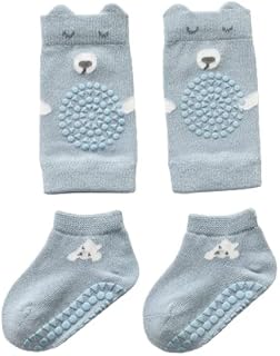 NICEYEA Baby,Clothing,Baby Boys 0-24m,Socks & Tights,Leg Warmers NICEYEA Baby Crawling Anti-Slip Knee Pads Ankle Socks Set Unisex Toddler Knee Protectors Leg Warmer Walking Kneepads Christmas Birthday Gift