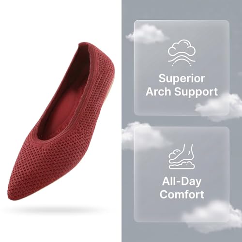 Image of Frank Mully Womens Pointed Toe Flats Knit Dress Shoes Comfort Women Shoes Softable