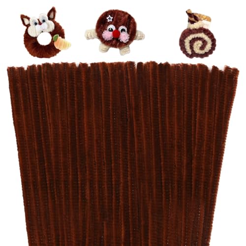 Giwrmu 100 Pieces Pipe Cleaners Craft, Brown Pipe Cleaners Bulk