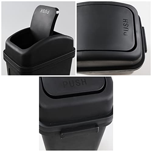 Idomy bote de basura negro 7 litros con tapa basculante miniatura 3