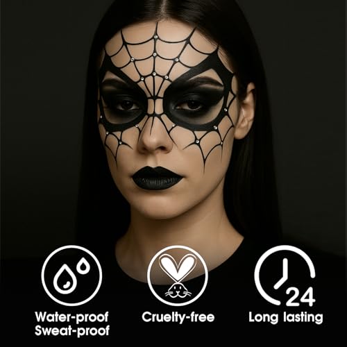 Image of BADCOLOR 3PCS Black Face Body Paint Stick Set for Adults, Non-Toxic Hypoallergenic Eye Black Sticks for Halloween Baseball, Softball, Football, Lacrosse, Soccer, Hockey