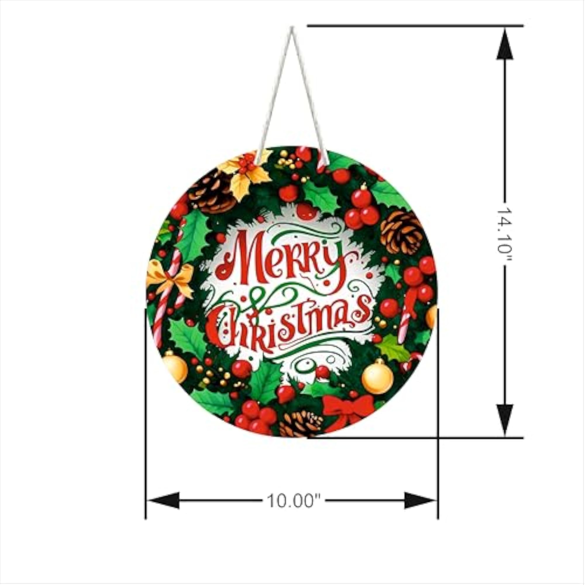 Merry Christmas Printed Wall Hanging, Festive Decor