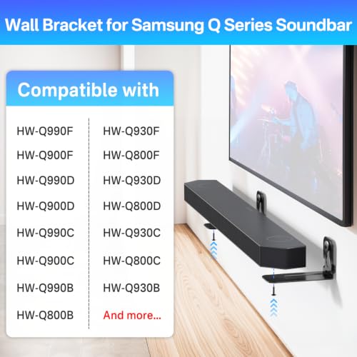 Image of Heavy Duty Soundbar Wall Mount for Samsung HW-Q990F /Q930F /Q900F /Q800F Mount Under or Above TV, Low Profile Floating Design Fits Q990D /Q930D /Q900D /Q800D, Q990C /Q930C /Q900C /Q800C, Q990B /Q930B /Q800B