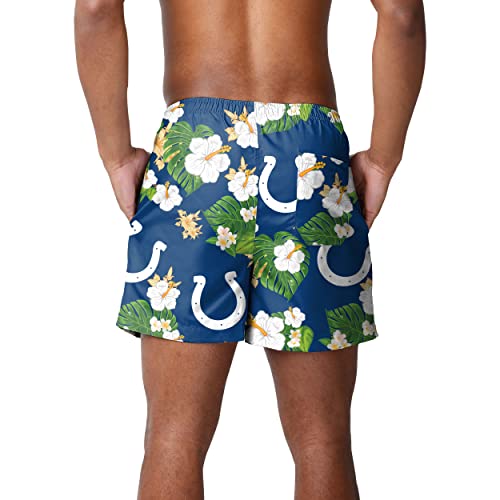 Image of FOCO NFL Mens NFL Team Logo Floral Hawaiian Swim Suit Trunks