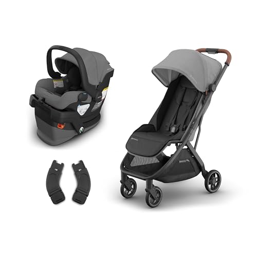UPPAbaby Minu V3 Stroller + Mesa V3 Infant Car Seat Travel System Combo - Adapters, Car Seat, Base + Infant Insert Included – Greyson (Charcoal Mélange)