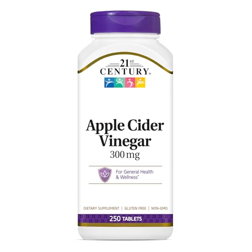 21st Century Apple Cider Vinegar 300mg Tablets | ACV for Digestion Metabolism Weight Management & Wellness | 250 Tablets