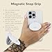 Sonix MagLink Snap Grip | Magnetic Phone Grip Holder and Collapsible Kickstand | Compatible with MagSafe | White Pearl Tort