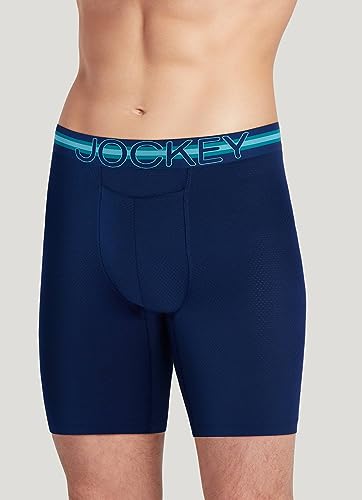 Jockey Men's Underwear, Mens Boxer Briefs With Pouch, Sport Stability Microfiber 9" Long Leg Boxer Brief3