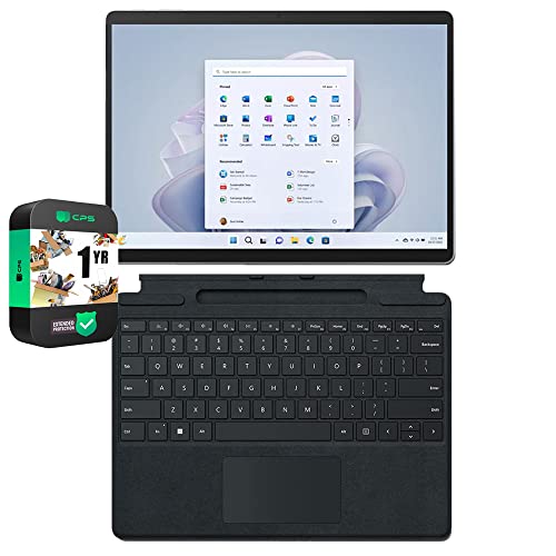 Image of Microsoft Surface Pro 9 with 5G 13 inch Touch Tablet, SQ 3, 8GB /256GB, Platinum Bundle Surface Pro Signature Keyboard, Black and 1 YR CPS Enhanced Protection Pack