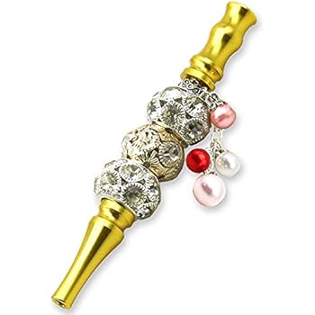 Hookah Tip Metallic Diamond Hookah Tips Shisha Nargila Hose Mouth Tips Cigarette Holder, Luxury Middle Eastern Style Hookah Mouth Tips Beads can be Assembled i (C)