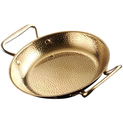 BESPORTBLE Sartén Paellera de Acero Inoxidable con Doble Asa Resistente Calentamiento Rápido para Cocina Doméstica y Hot Pot para Mariscos y Guisos Variados