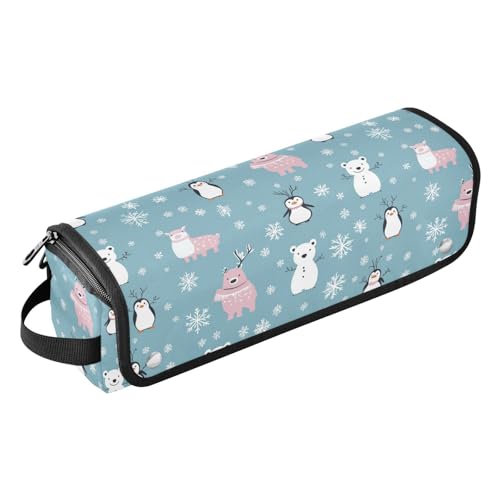 Winter Animals Marble Hair Tools Travel Bag Heat Resistant Mat for Irons Straighteners Curling Iron Hair Care Accessories Portable Organizer Bag miniatura 1