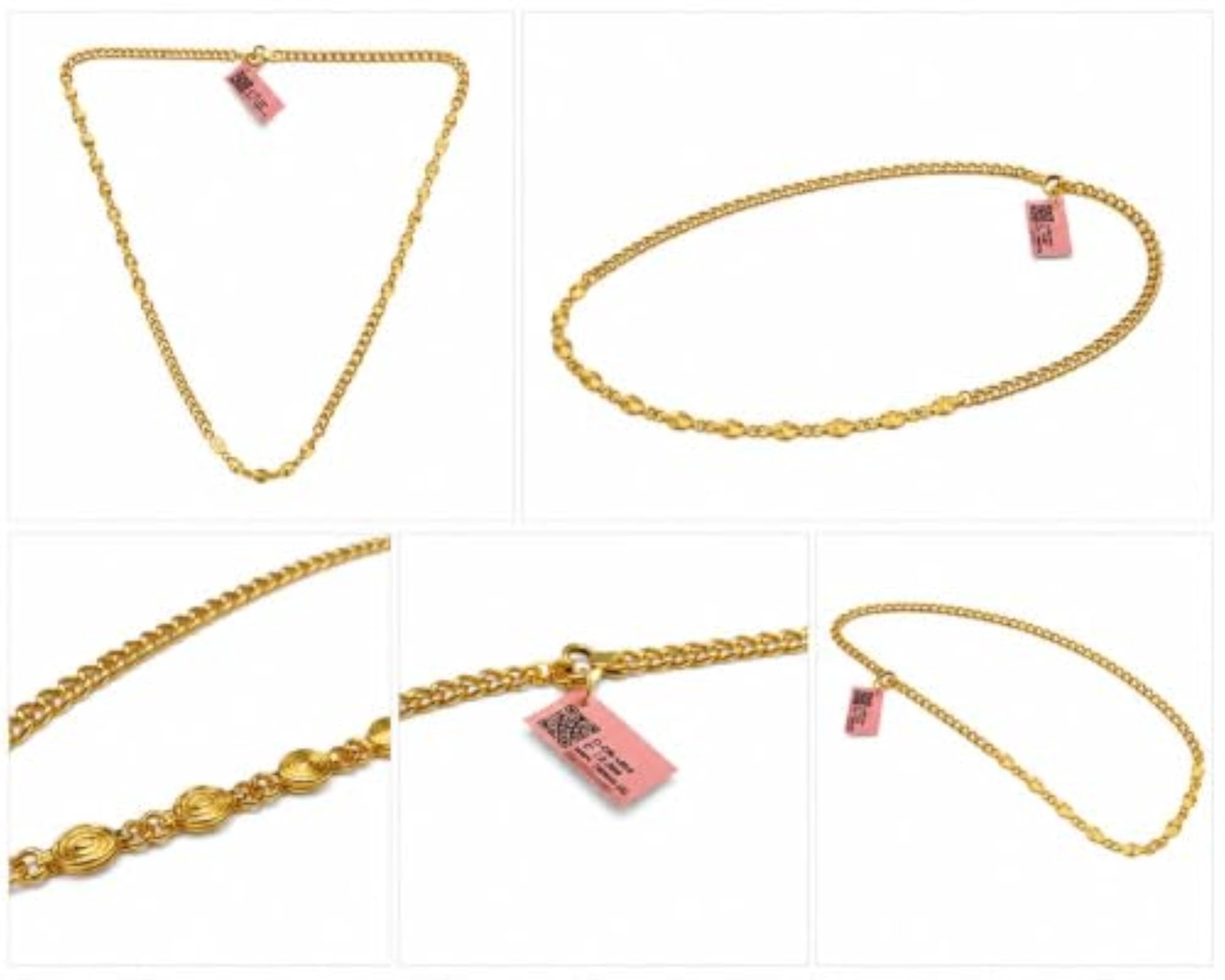 Men's Gold Plated Delicate Chain Necklace, Elegant Design