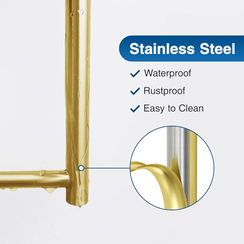 Image of Paper Towel Holder - Self-Adhesive or Drilling, Gold, Wall Mounted, SUS304 Stainless Steel Kitchen Roll Dispenser Under Cabinet