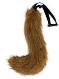 ERHAIYUN Faux Fur Cat Fox Tail for Cosplay Halloween Party Costume (Brown)