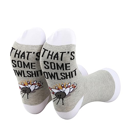 BDPWSS Bowling Lover Gift That's Some Bowlshit Funny Bowler Gift 2 Pairs Bowling Ball Socks Bowling Player Gift3